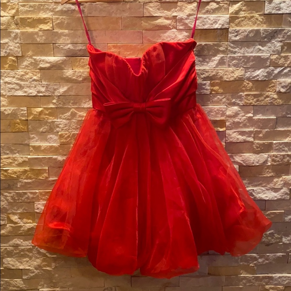 Betsey Johnson Front Ribbon Organza Dress
